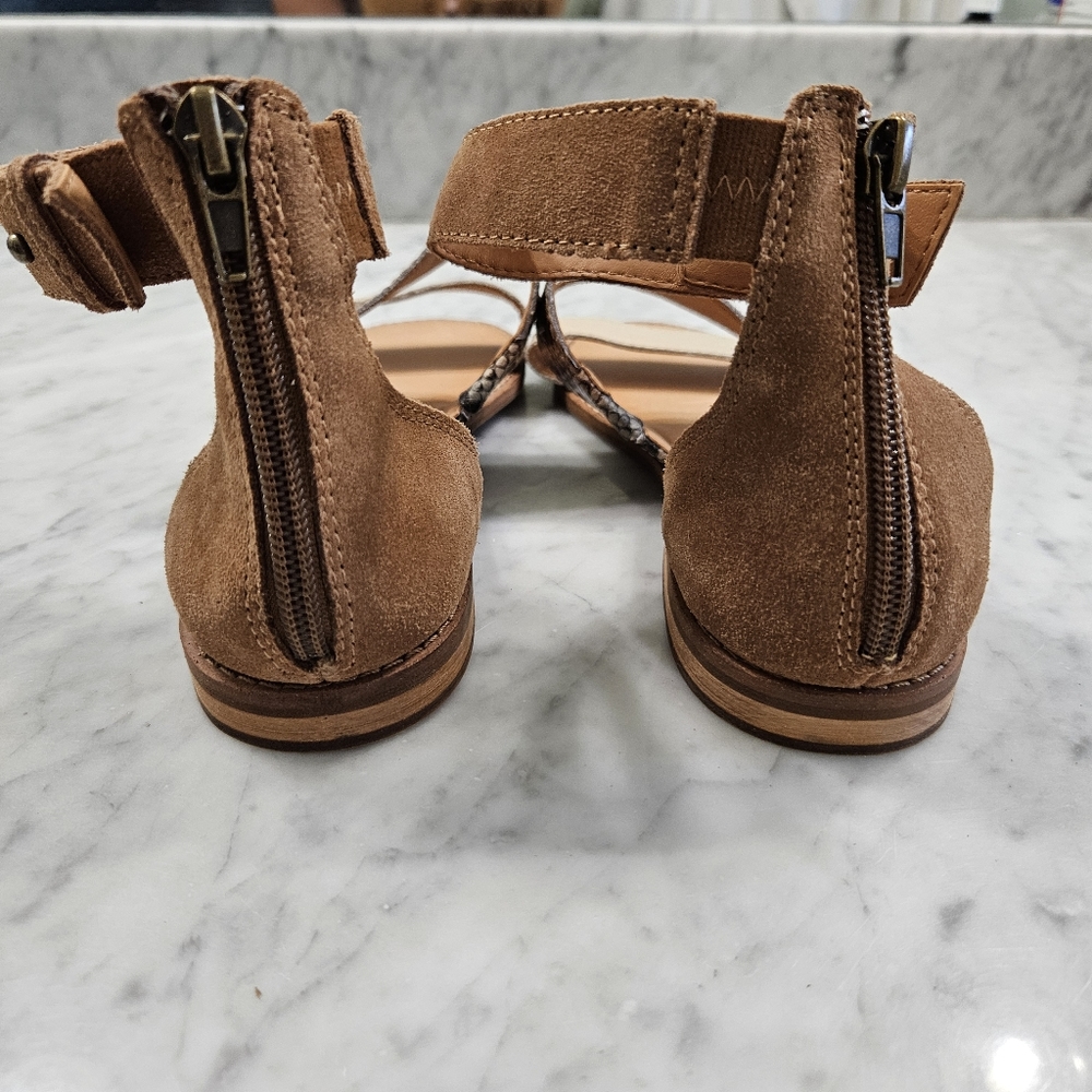 Frye and Co. Women's Evie 2 Band Sandal Flat - Snake Mulit Neutral - SZ 7.5 - Picture 12 of 15